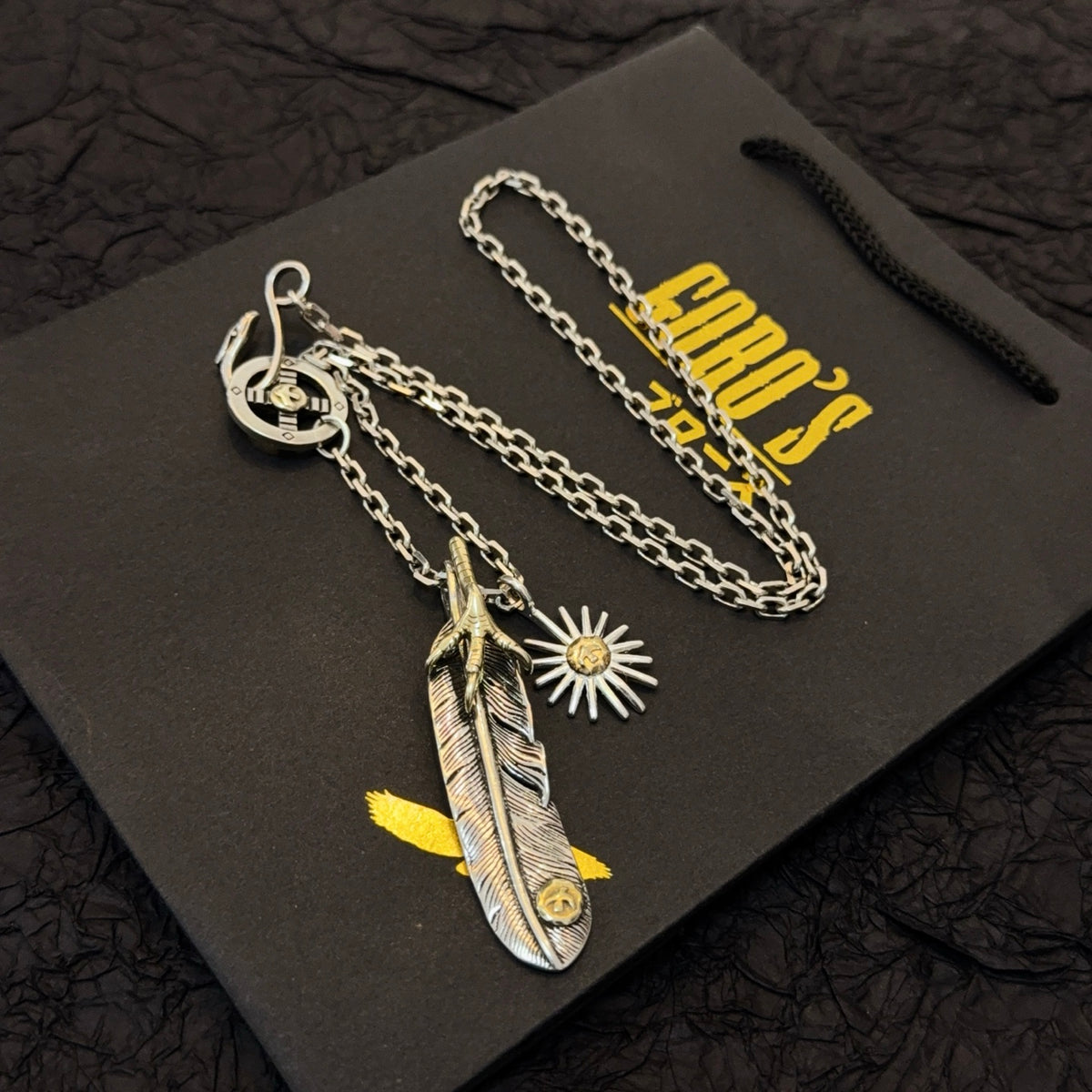 silver vintage Necklace for men - alternate angle view 4