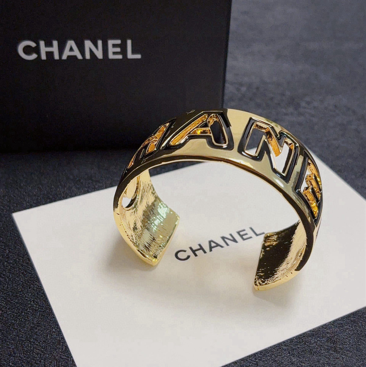 black and white hollow Bangle for women - alternate angle view 7
