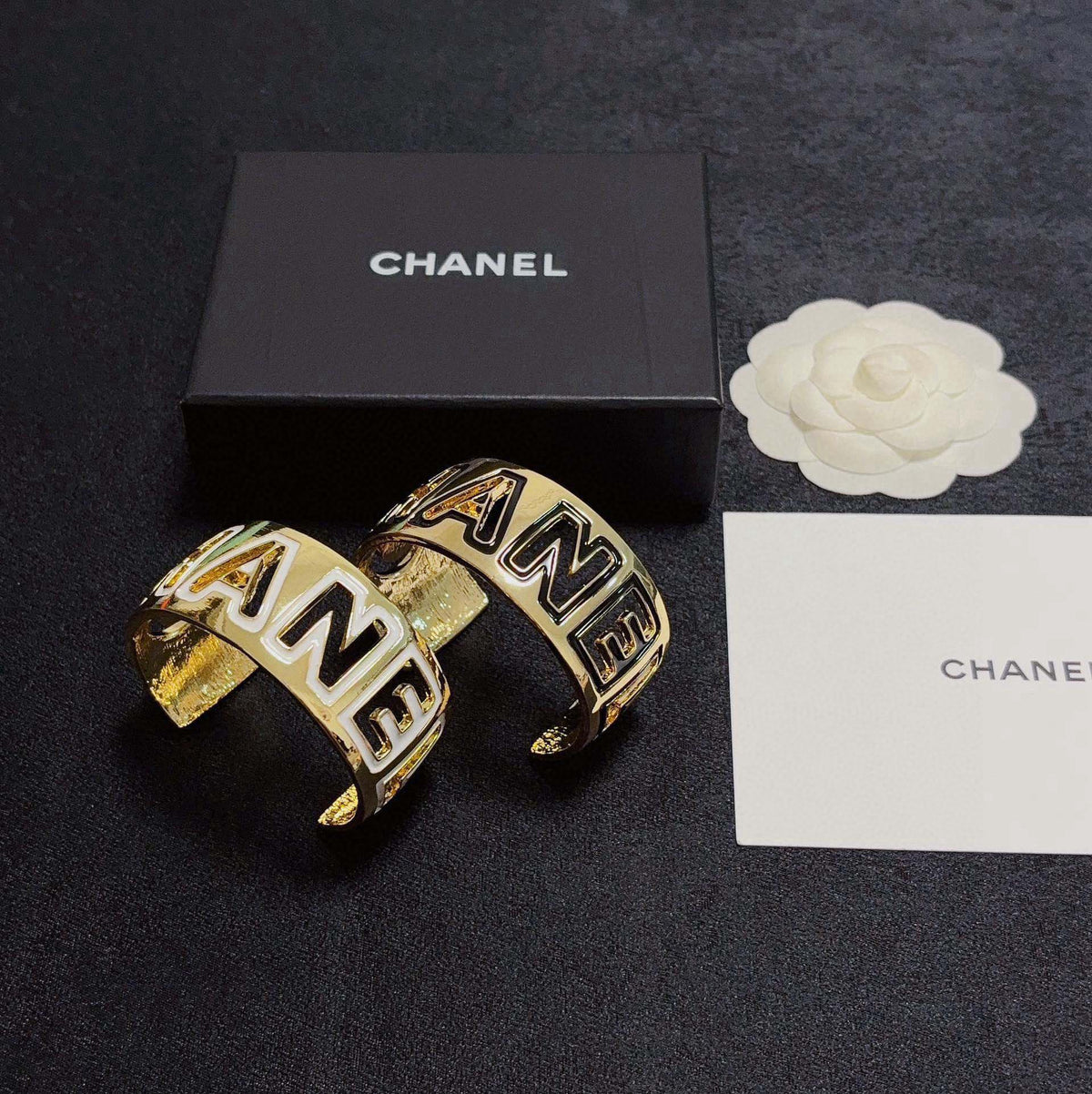 black and white hollow Bangle for women - alternate angle view 9