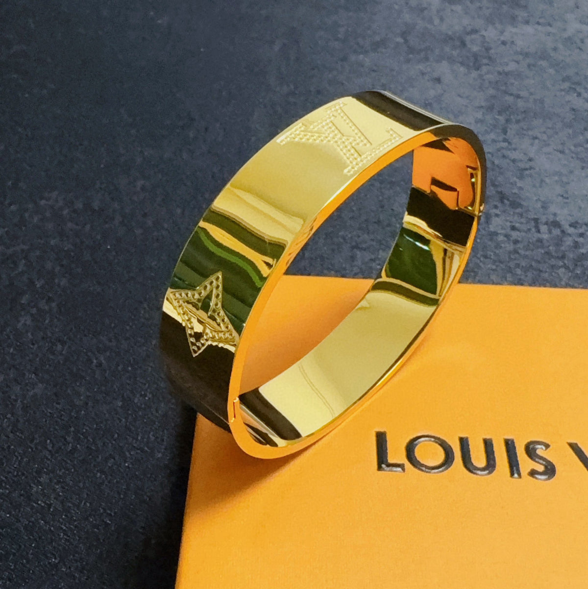 gold floral Bangle for women - alternate angle view 6