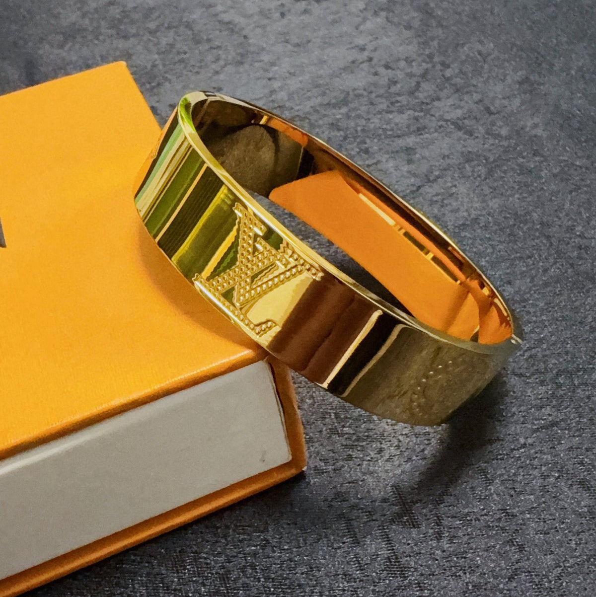 gold floral Bangle for women - alternate angle view 5