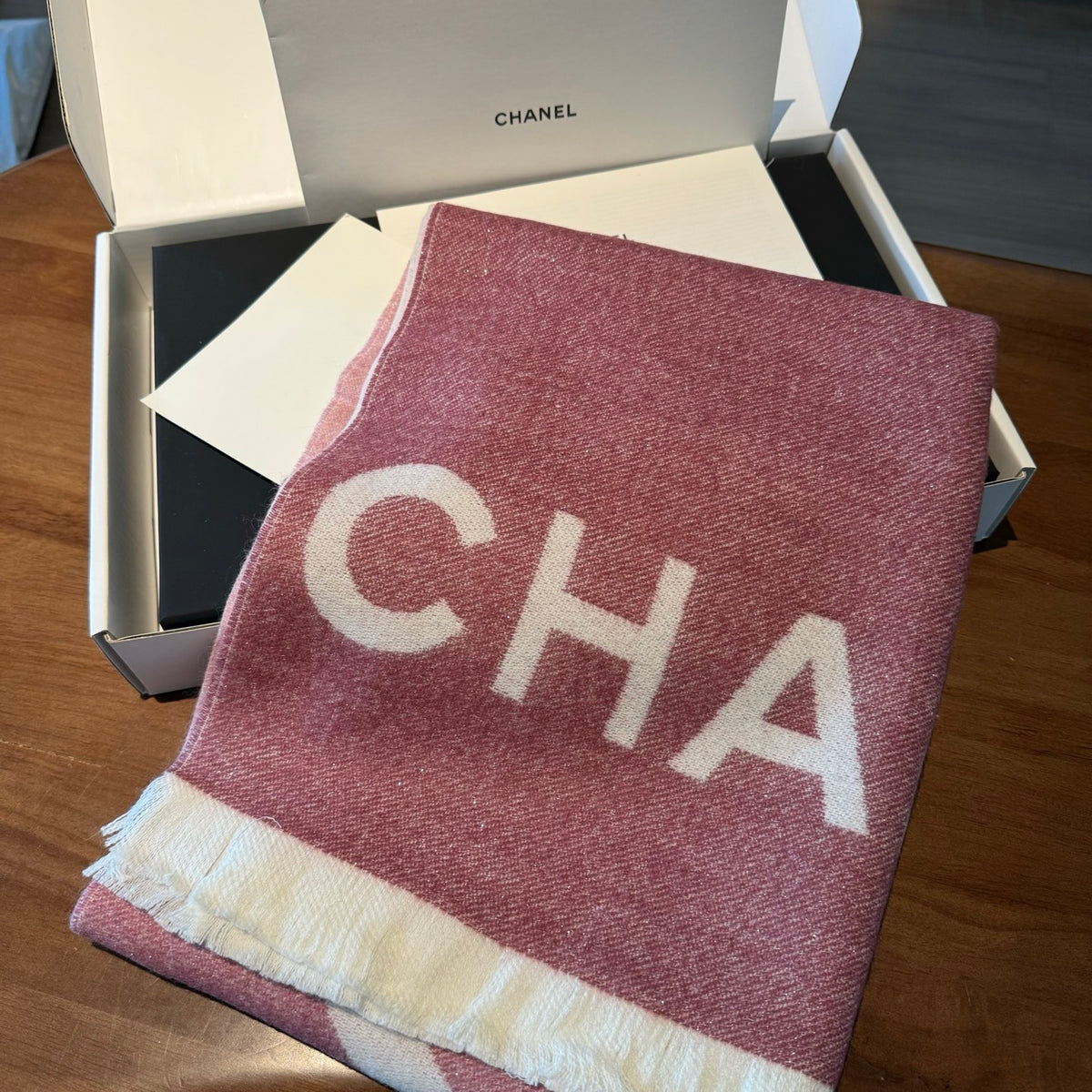 velvet letter Shawl for women - product detail view