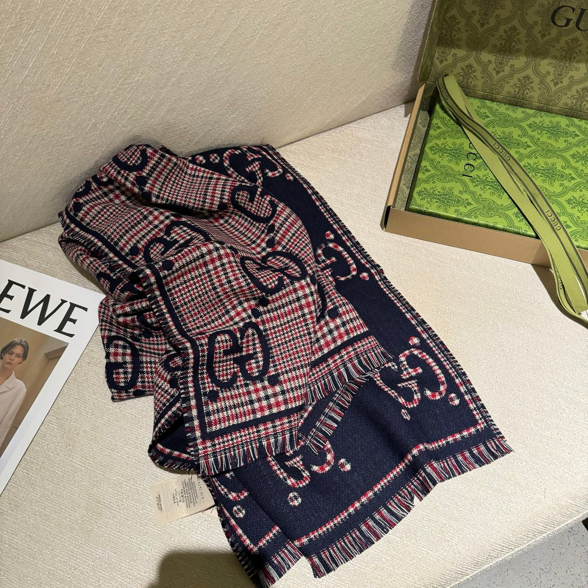 wool floral Shawl for men - alternate angle view 8