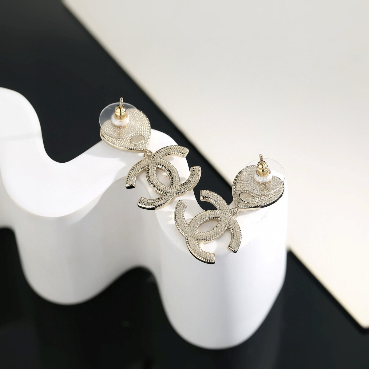 gold resin heart Stud Earrings for women - alternate angle view 5