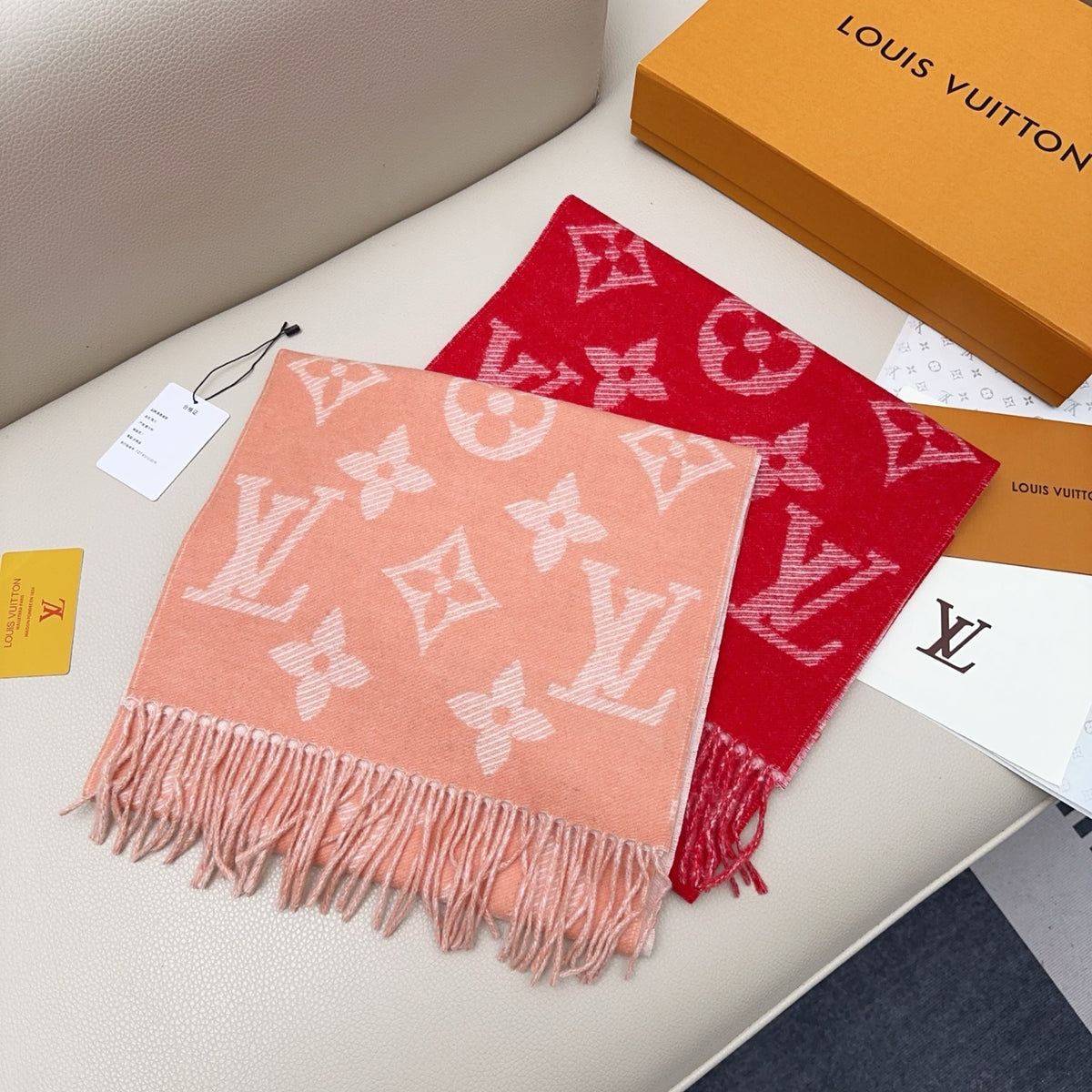 pink wool tassel Scarf for women - alternate angle view 9