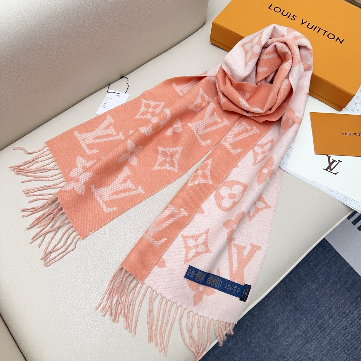 pink wool tassel Scarf for women - alternate angle view 8