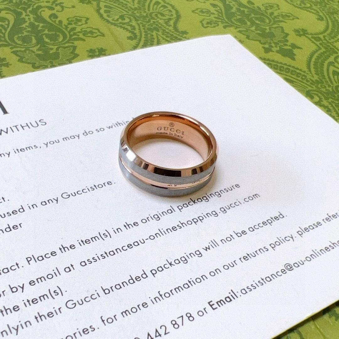 gold double g Ring for men - alternate angle view 5