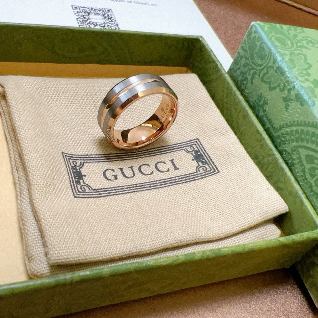 gold double g Ring for men - alternate angle view 7