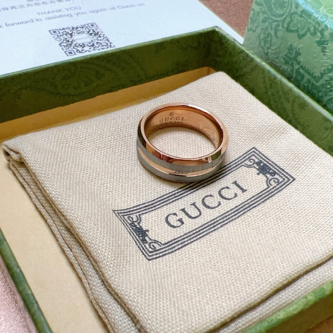 gold double g Ring for men - alternate angle view 8