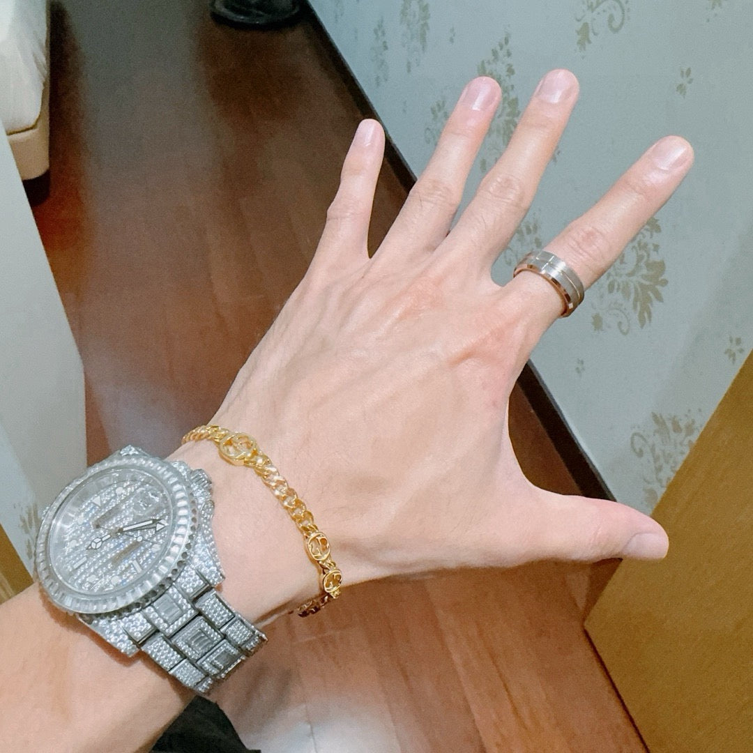 gold double g Ring for men - alternate angle view 3
