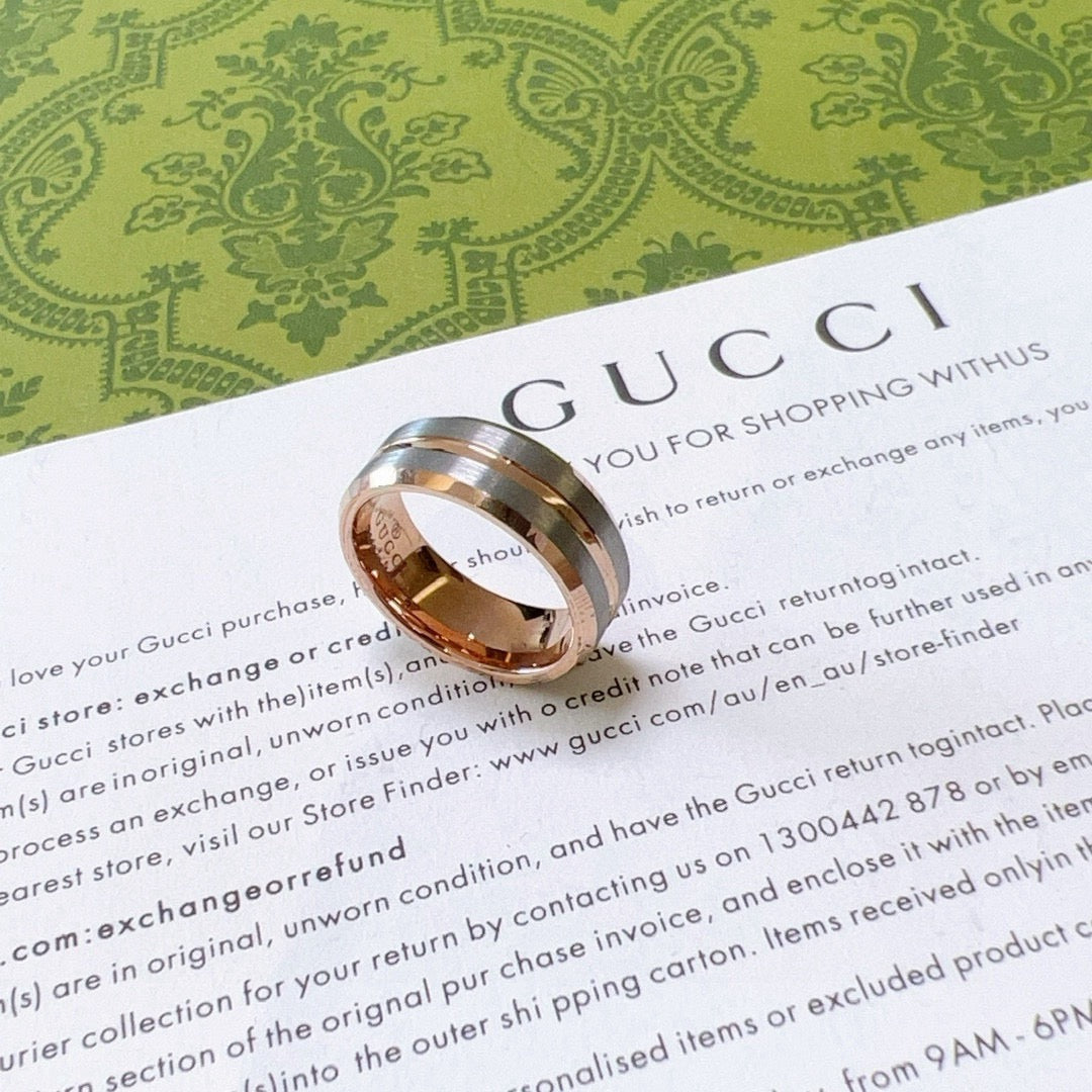 gold double g Ring for men - alternate angle view 4