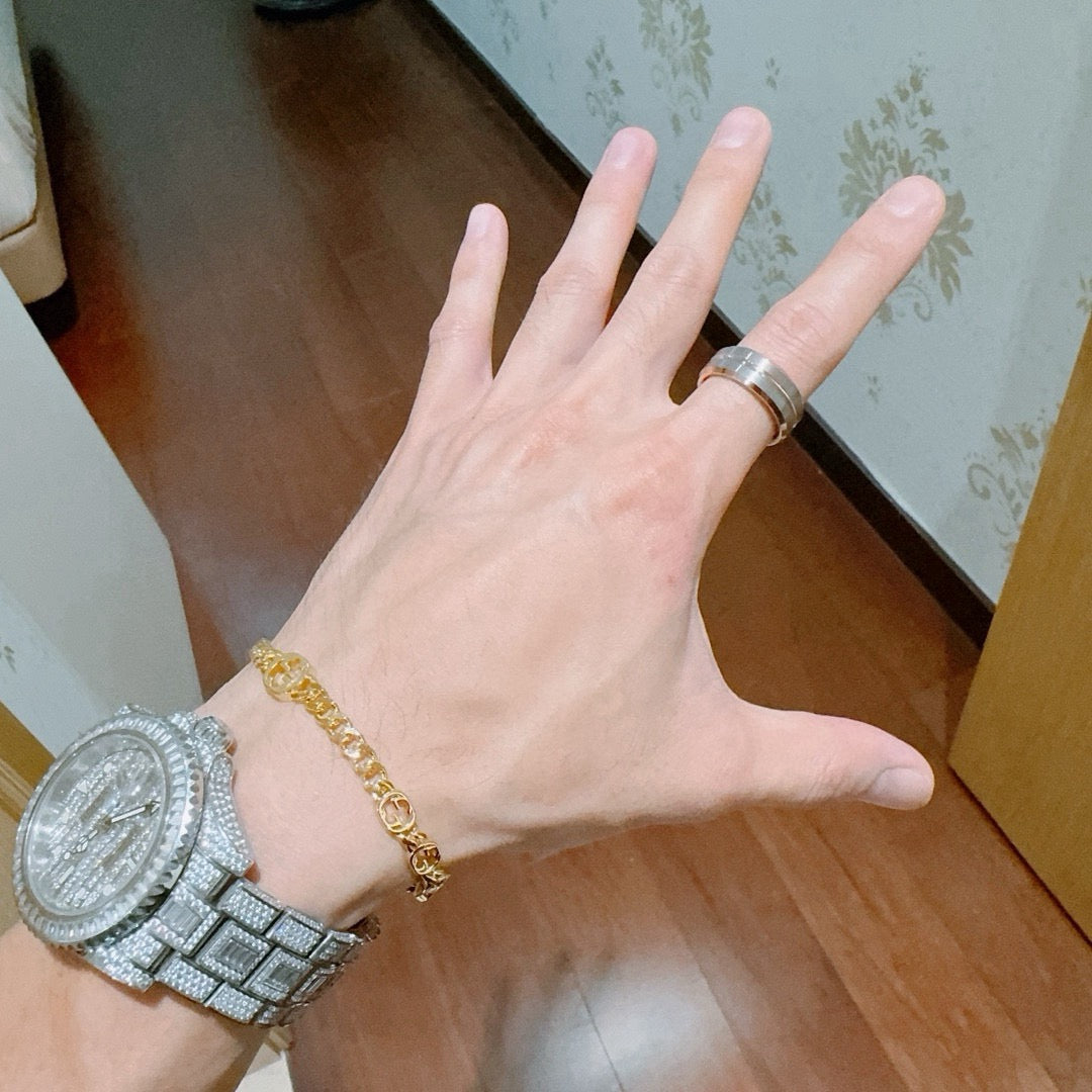 gold double g Ring for men - alternate angle view 9