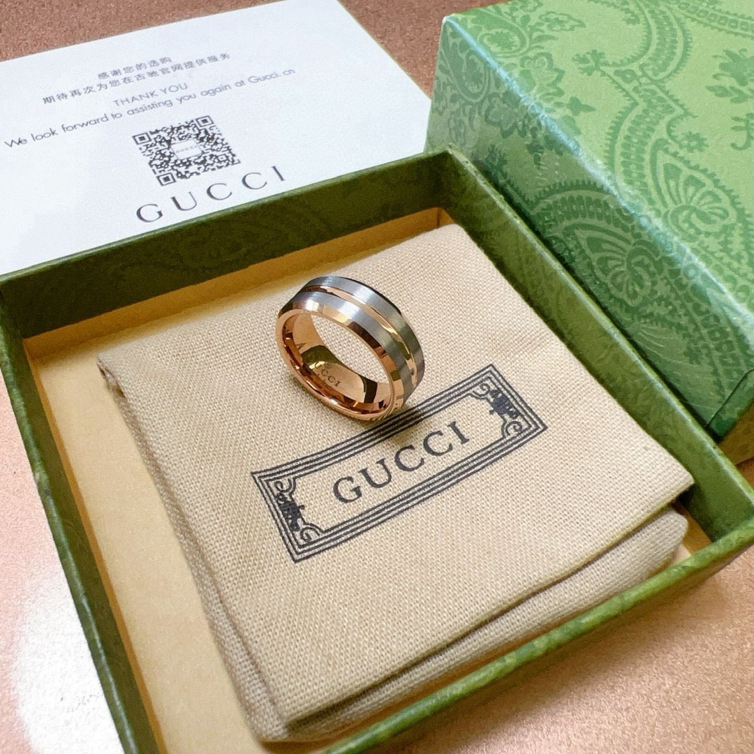 gold double g Ring for men - alternate angle view 2