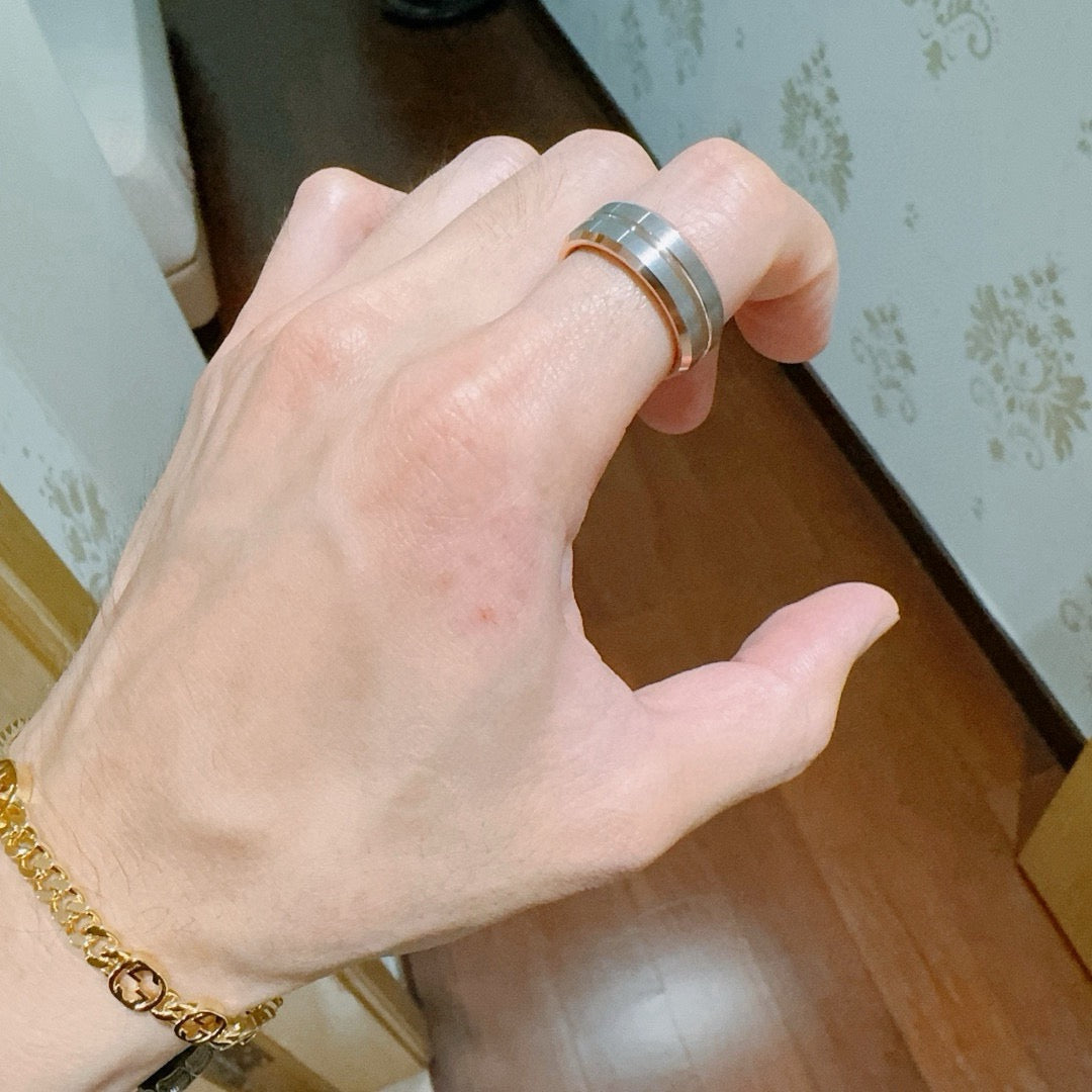 gold double g Ring for men - alternate angle view 6