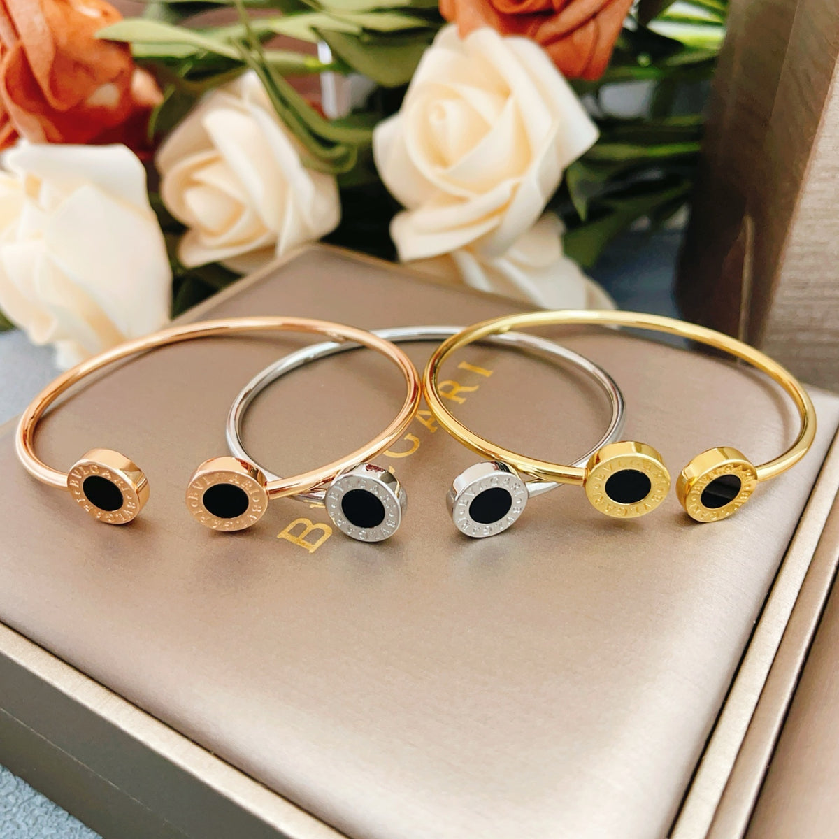gold brass luxury Bangle for women - alternate angle view 6