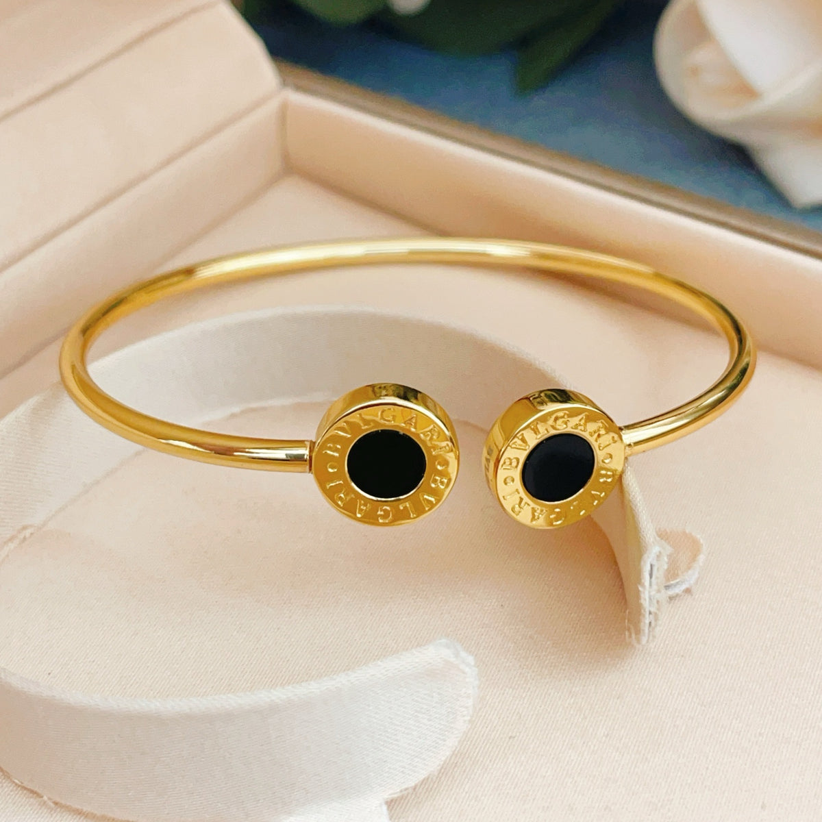 gold brass luxury Bangle for women - alternate angle view 5