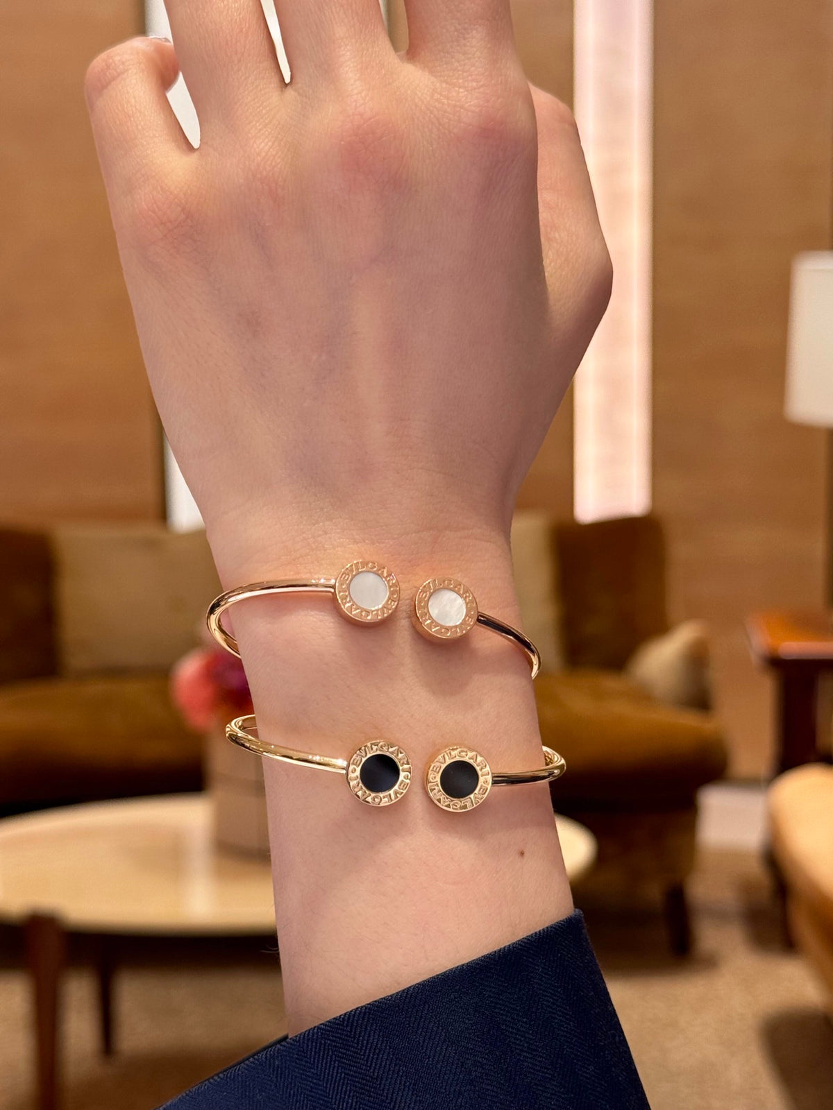 gold brass luxury Bangle for women - alternate angle view 8