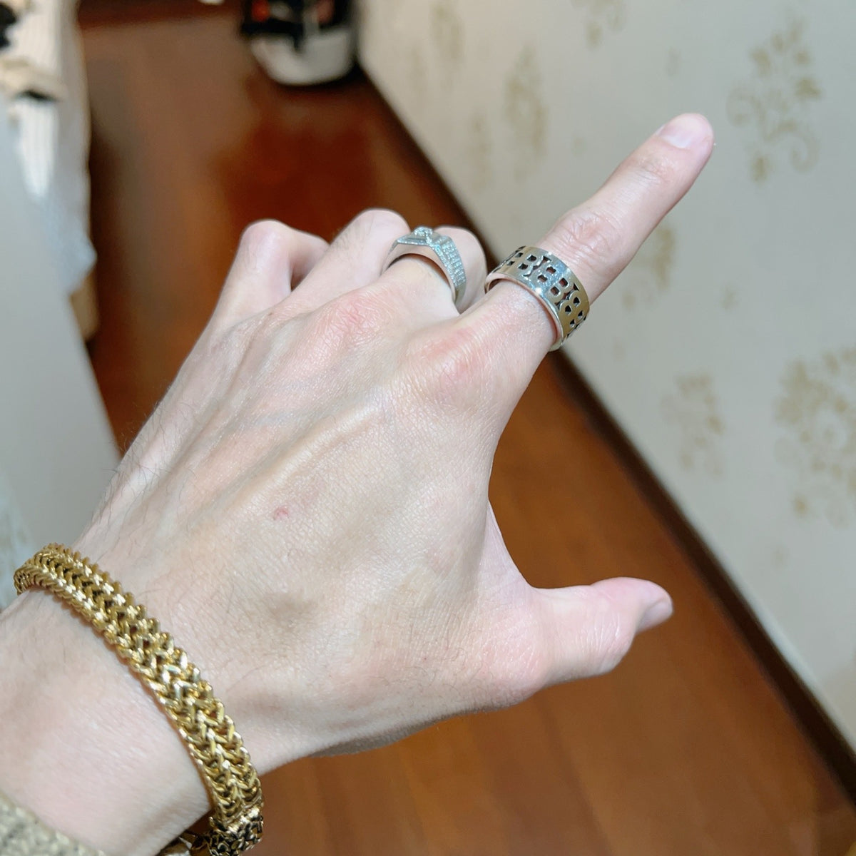 gold unique Ring for women - alternate angle view 3