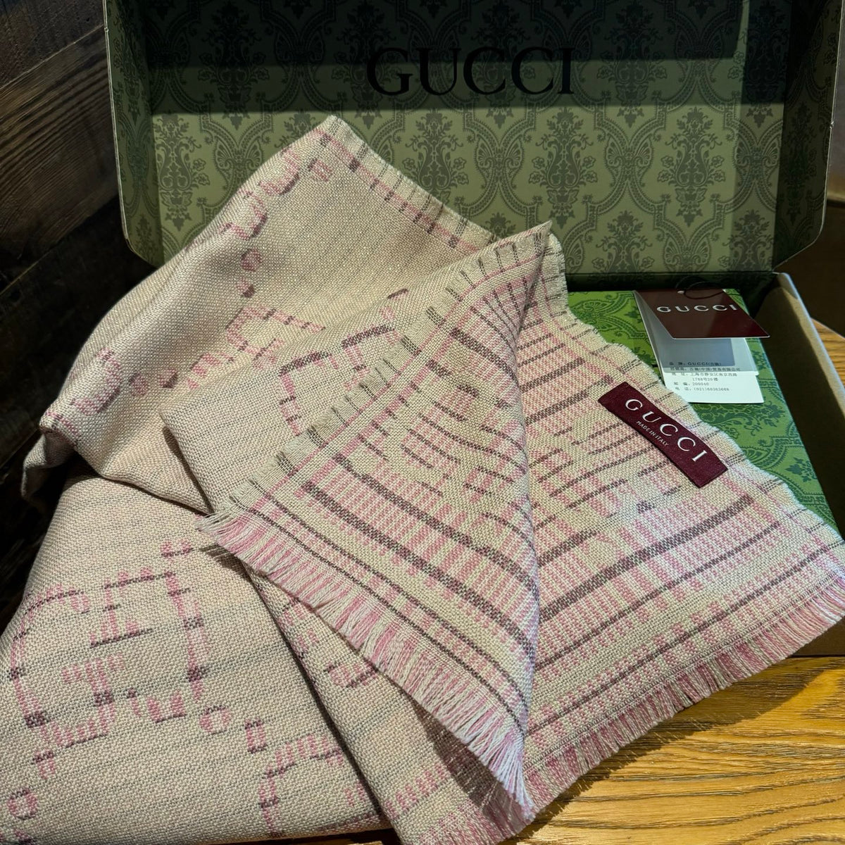 wool floral Shawl for men - alternate angle view 5
