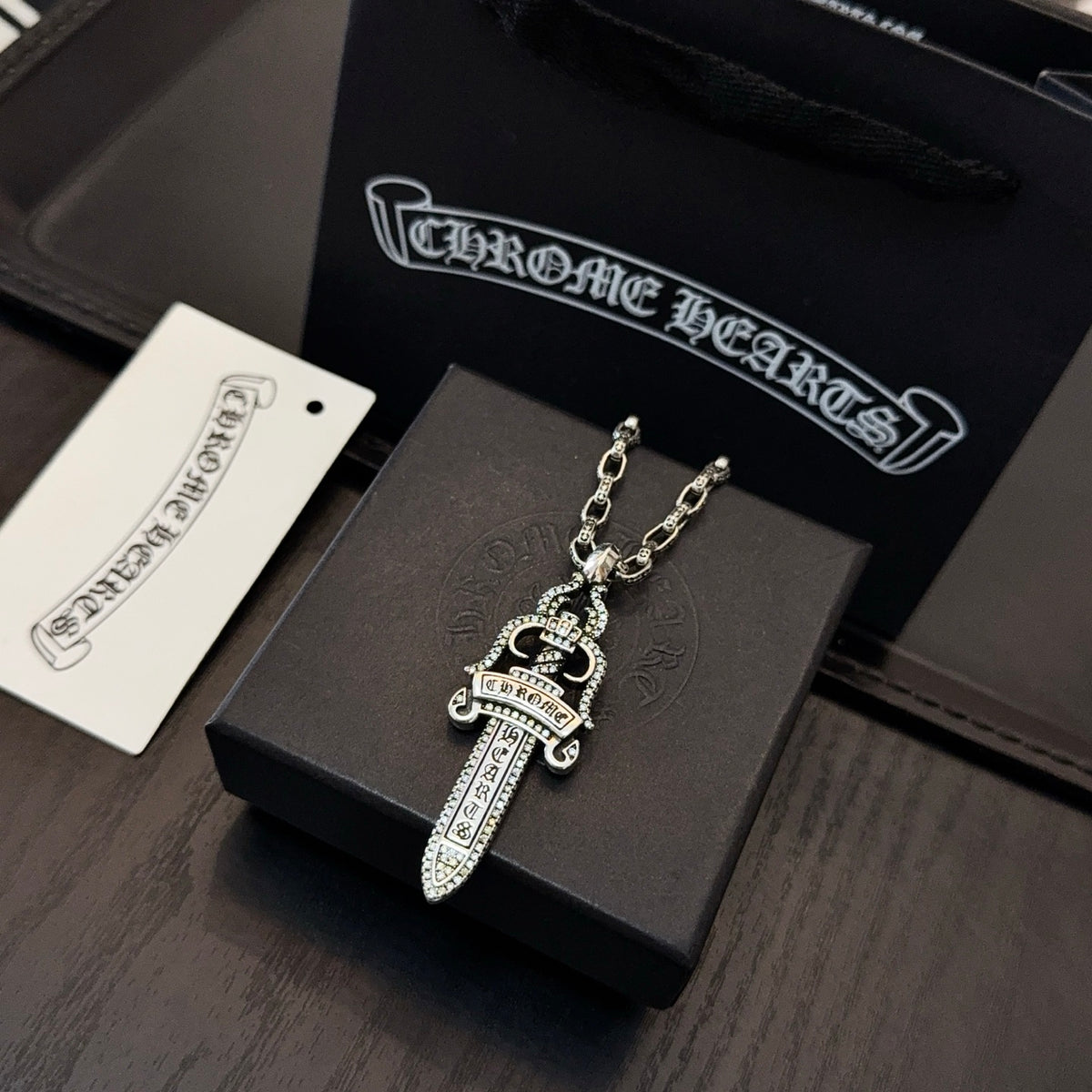 antique crystal cross Pendant for men - alternate angle view 7