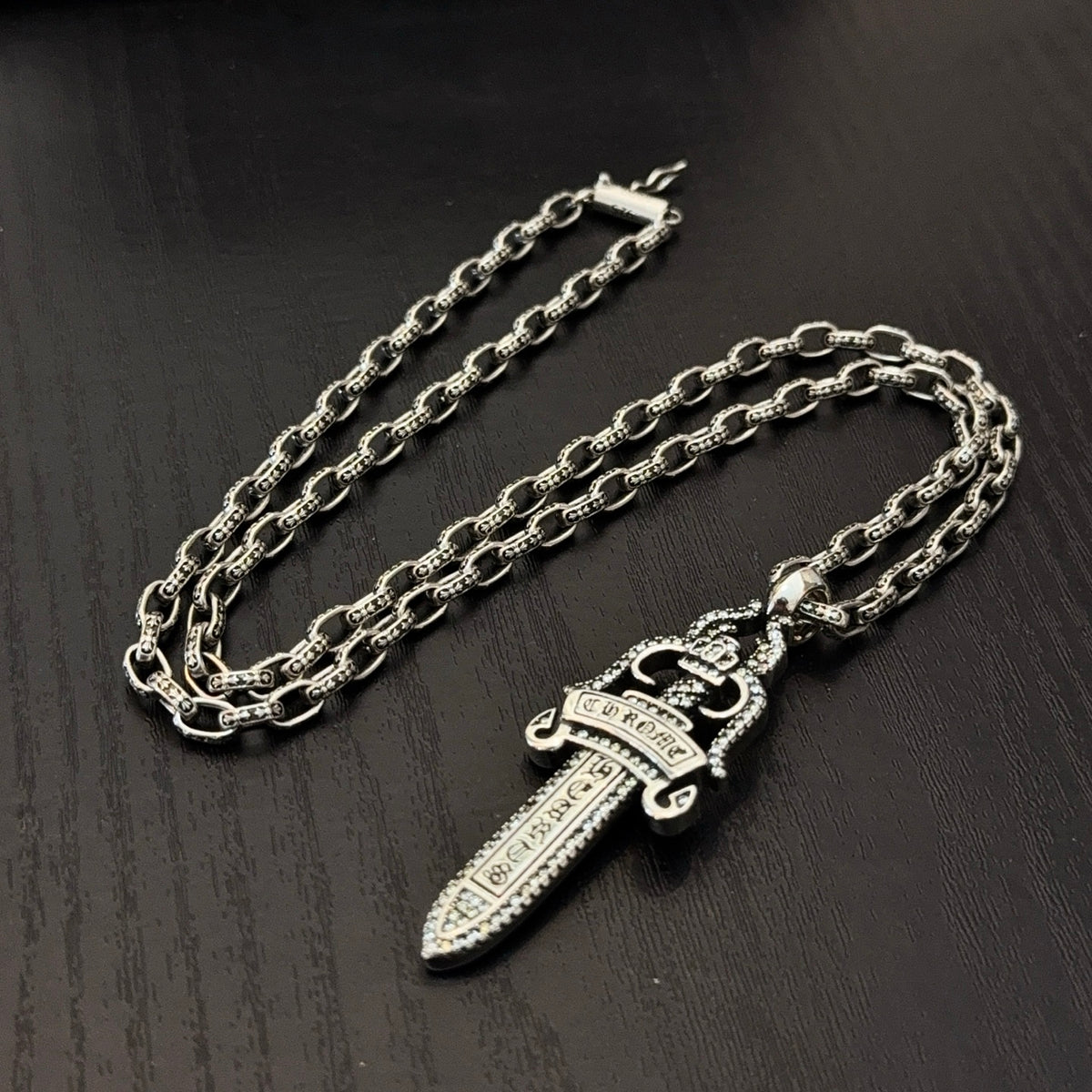 antique crystal cross Pendant for men - alternate angle view 10