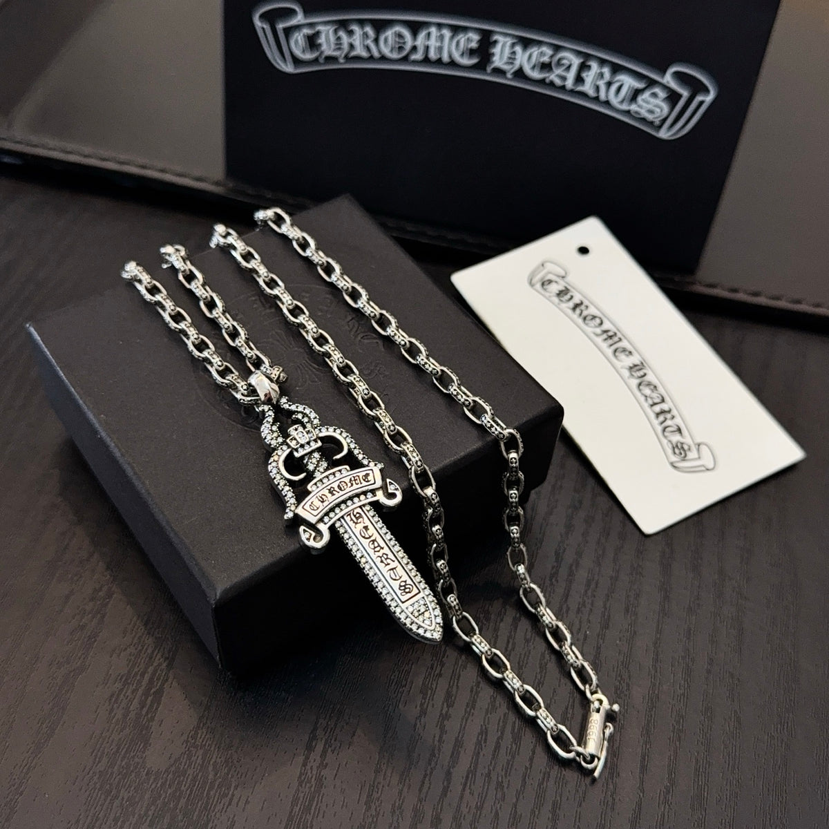 antique crystal cross Pendant for men - alternate angle view 6