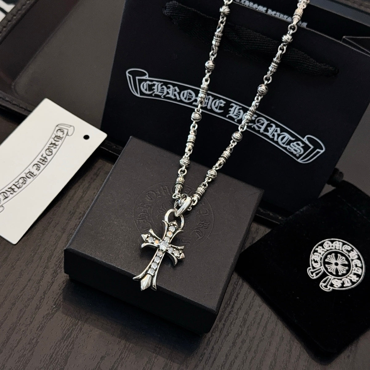 antique cross Pendant for men - alternate angle view 2