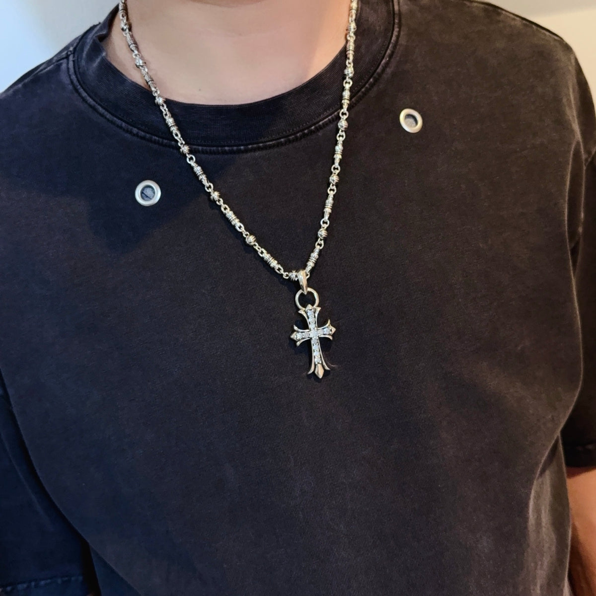 antique cross Pendant for men - alternate angle view 9