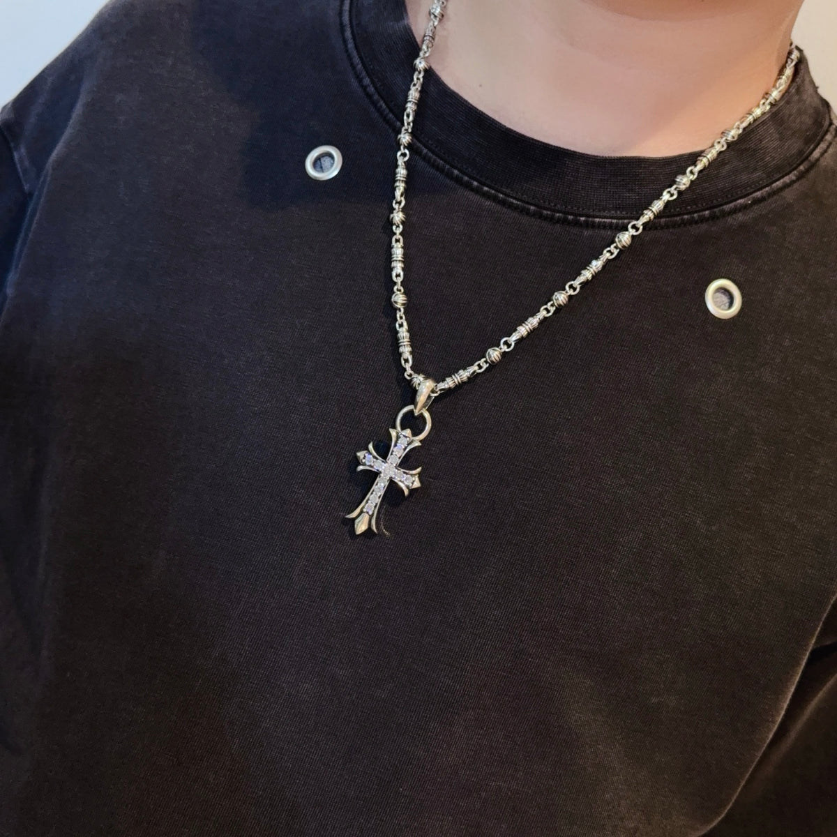 antique cross Pendant for men - alternate angle view 6