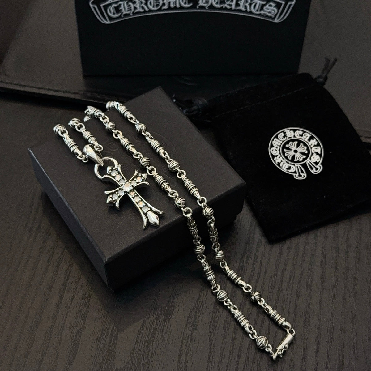 antique cross Pendant for men - alternate angle view 4