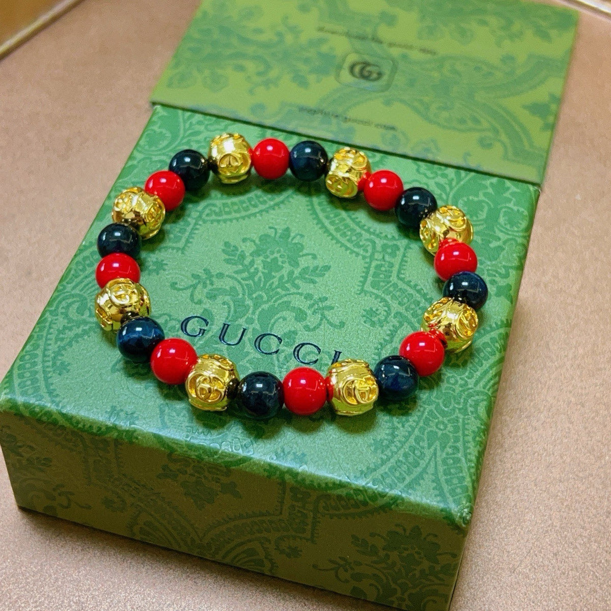 beige delicate Bracelet for men - alternate angle view 6