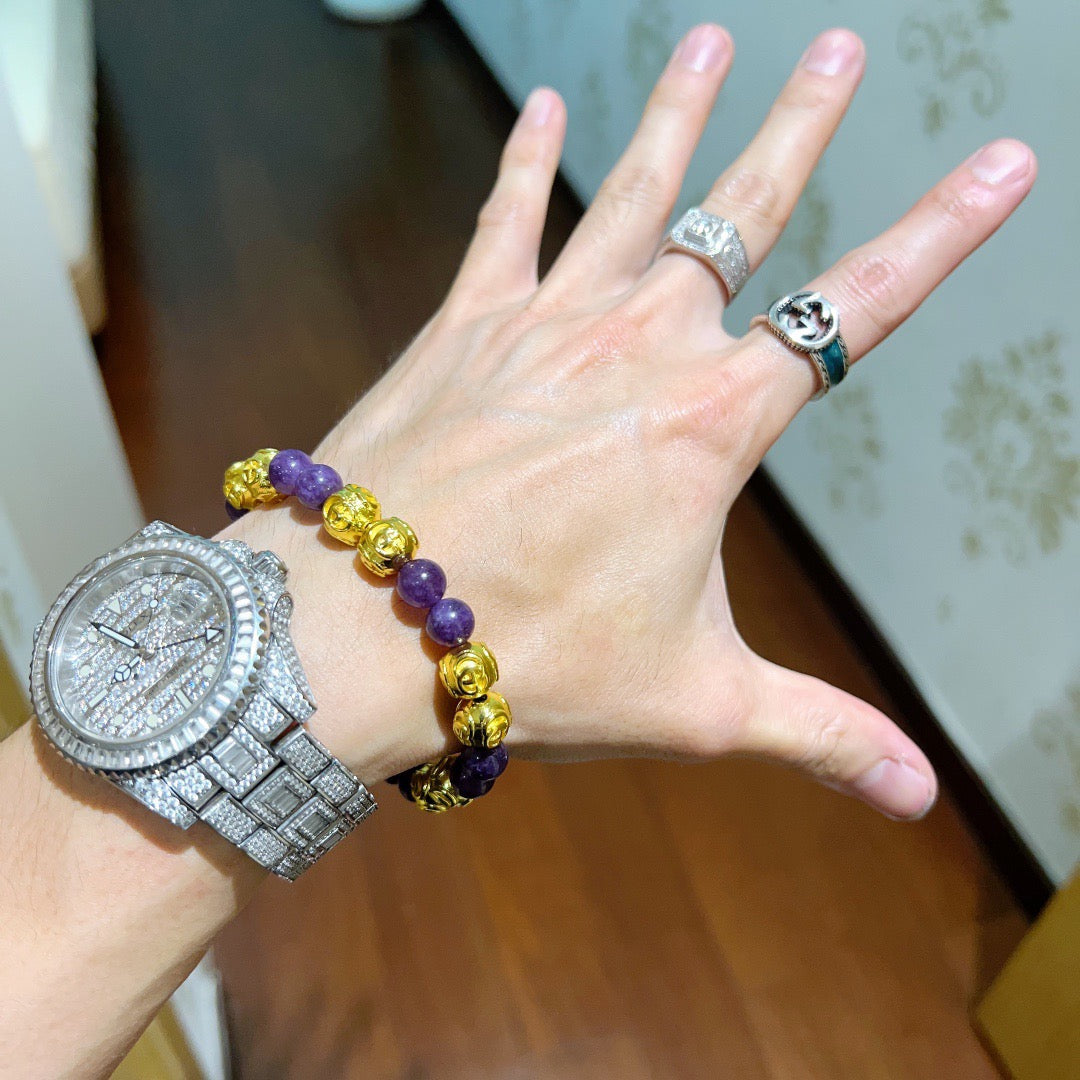 antique crystal vintage Bracelet for men - alternate angle view 3