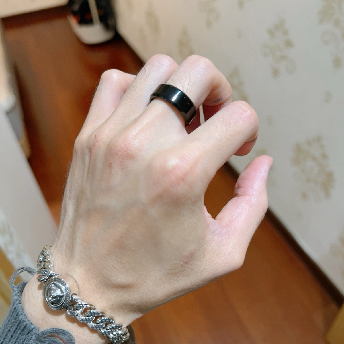 gold titanium double g Ring for men - alternate angle view 6