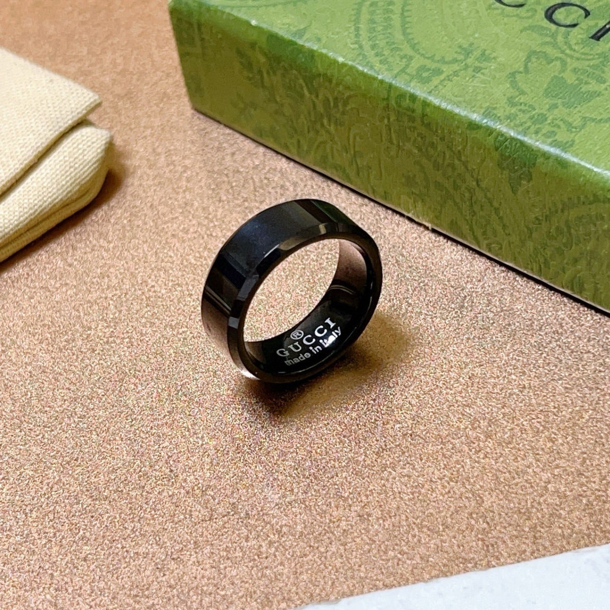 gold titanium double g Ring for men - alternate angle view 2