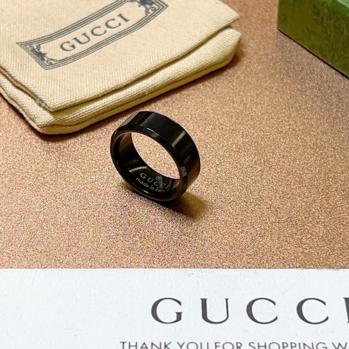 gold titanium double g Ring for men - alternate angle view 4