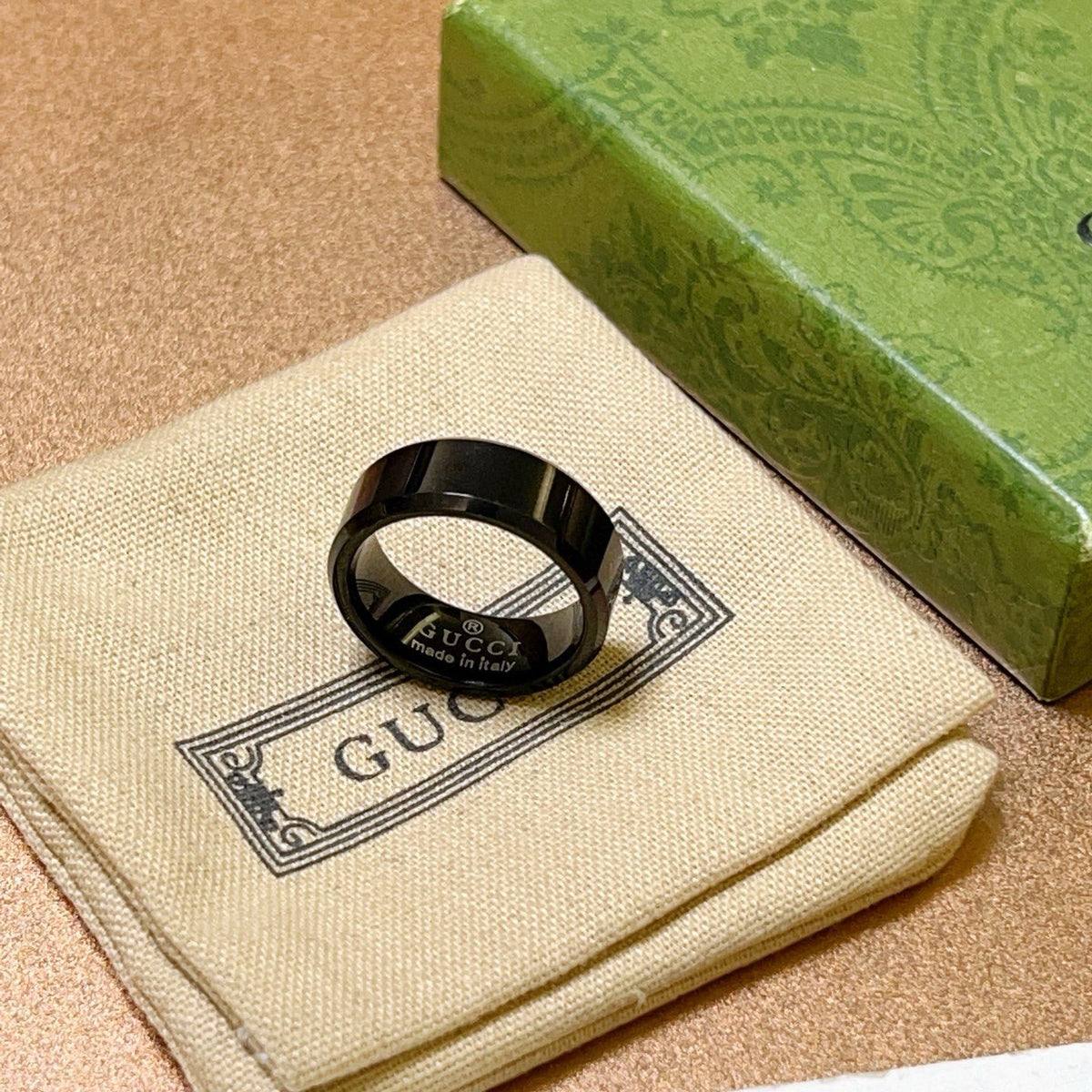 gold titanium double g Ring for men - alternate angle view 7