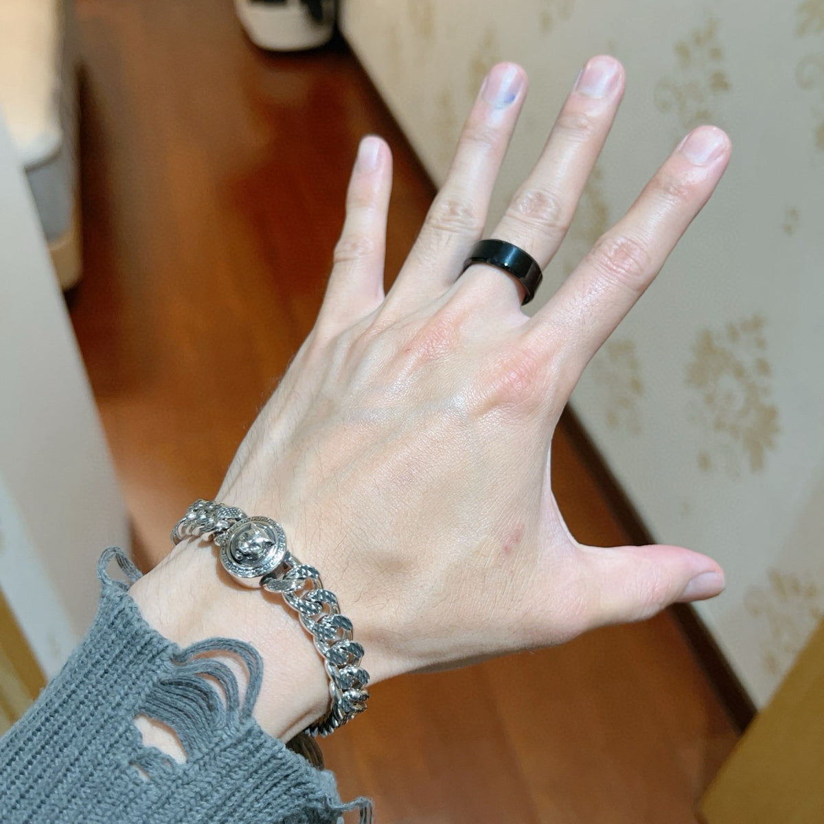 gold titanium double g Ring for men - alternate angle view 9