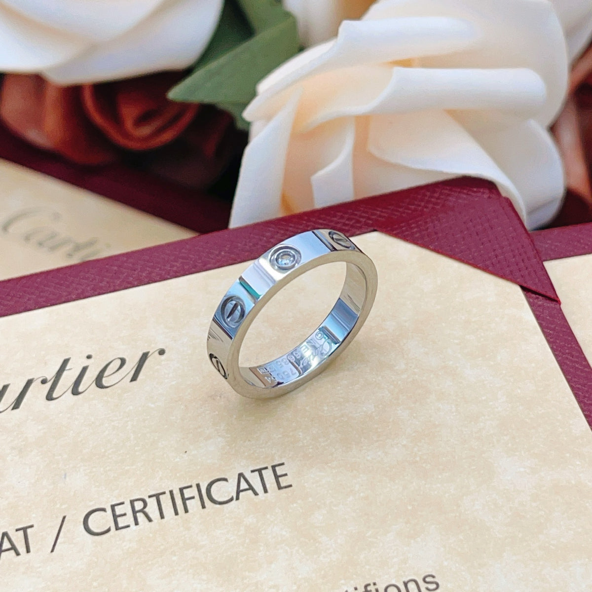 silver brass luxury Ring for women - alternate angle view 4