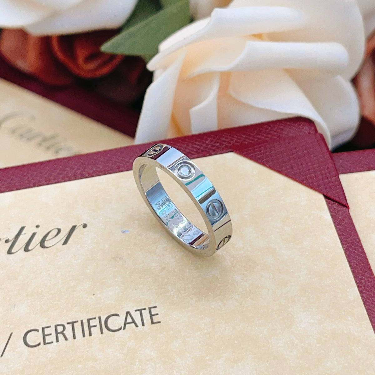 silver brass luxury Ring for women - alternate angle view 5