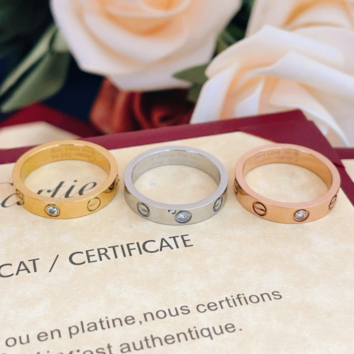 rose gold brass rose Ring for women - alternate angle view 6