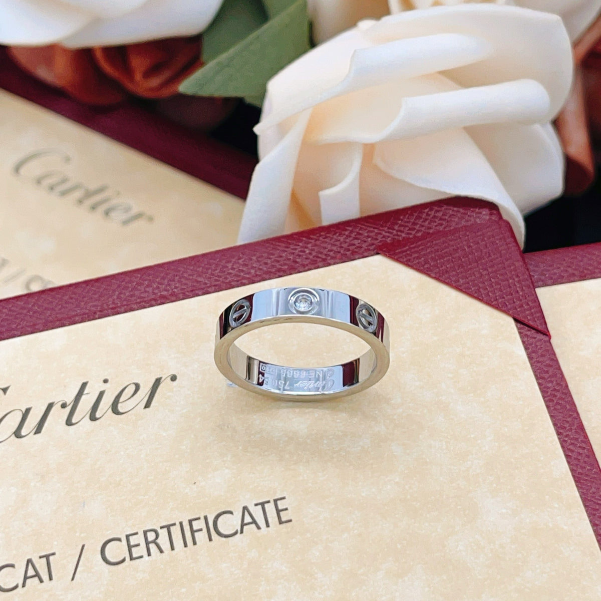 silver brass luxury Ring for women - alternate angle view 3