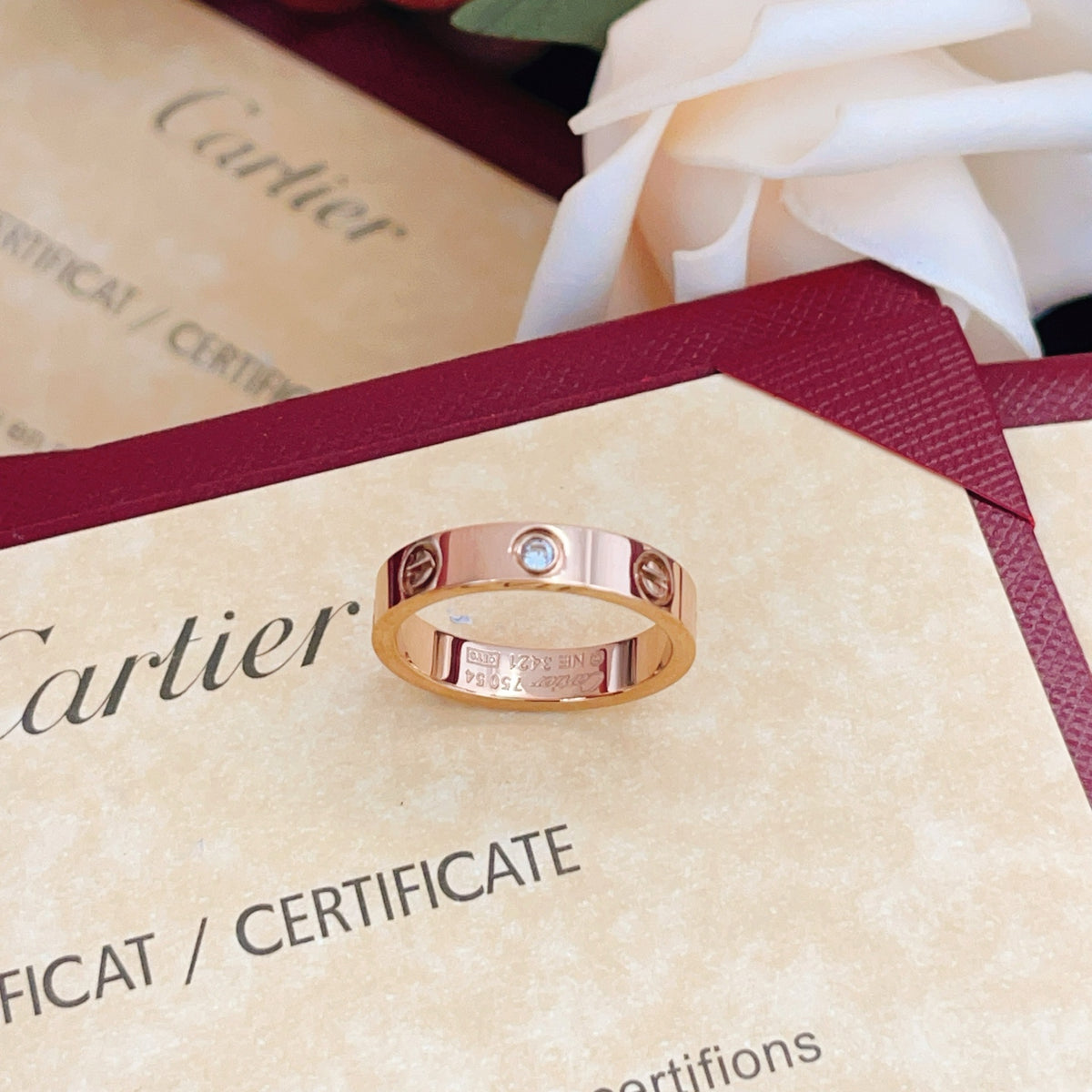 rose gold brass rose Ring for women - alternate angle view 4
