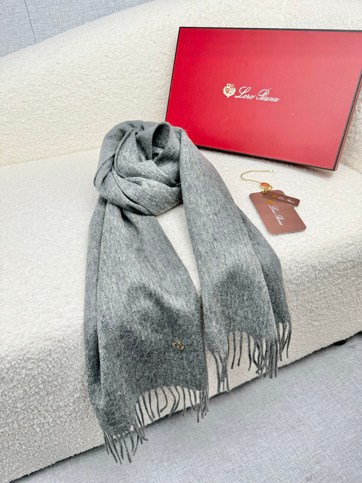 gray velvet tassel Shawl for women - alternate angle view 8