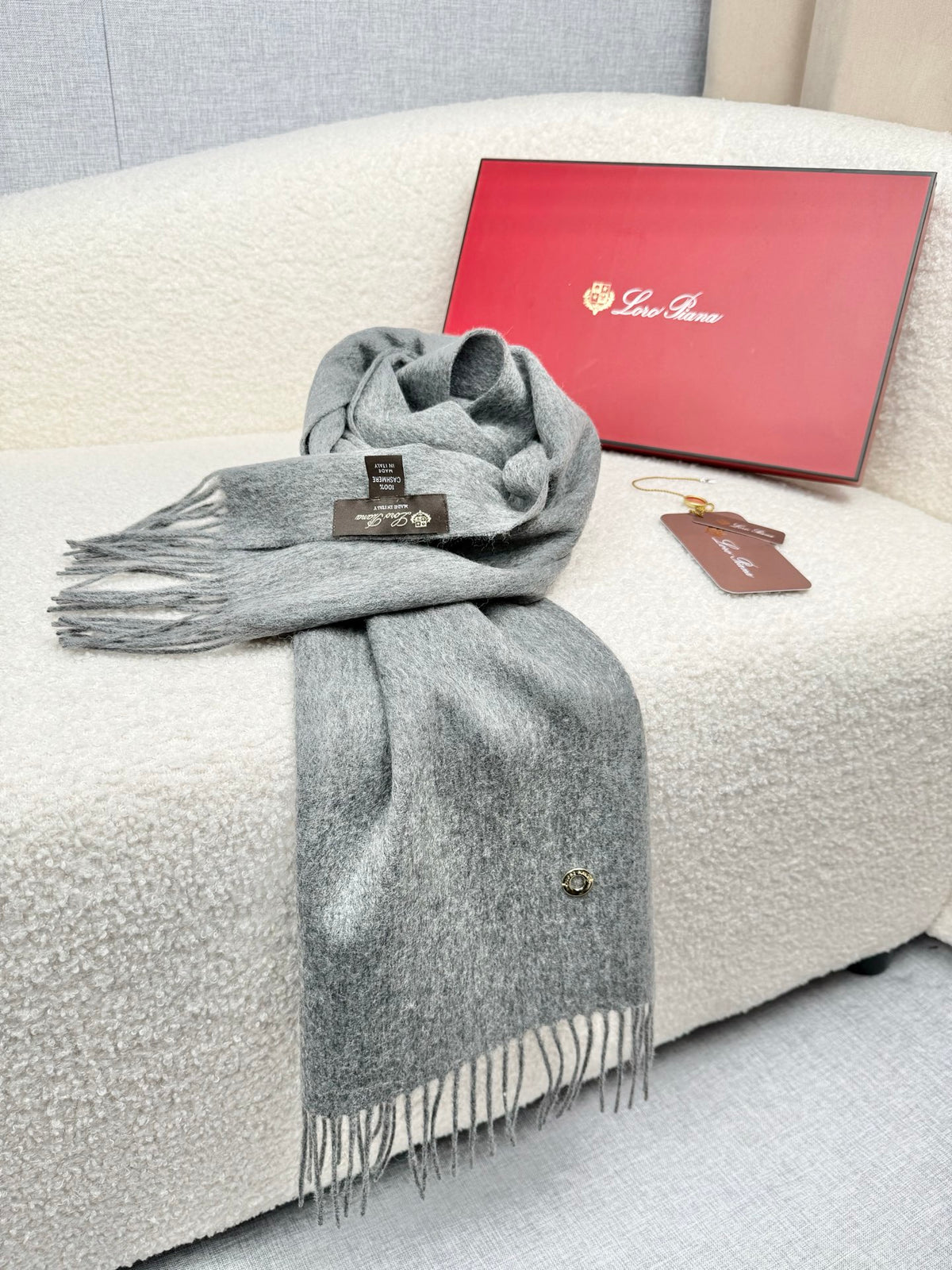 gray velvet tassel Shawl for women - alternate angle view 9