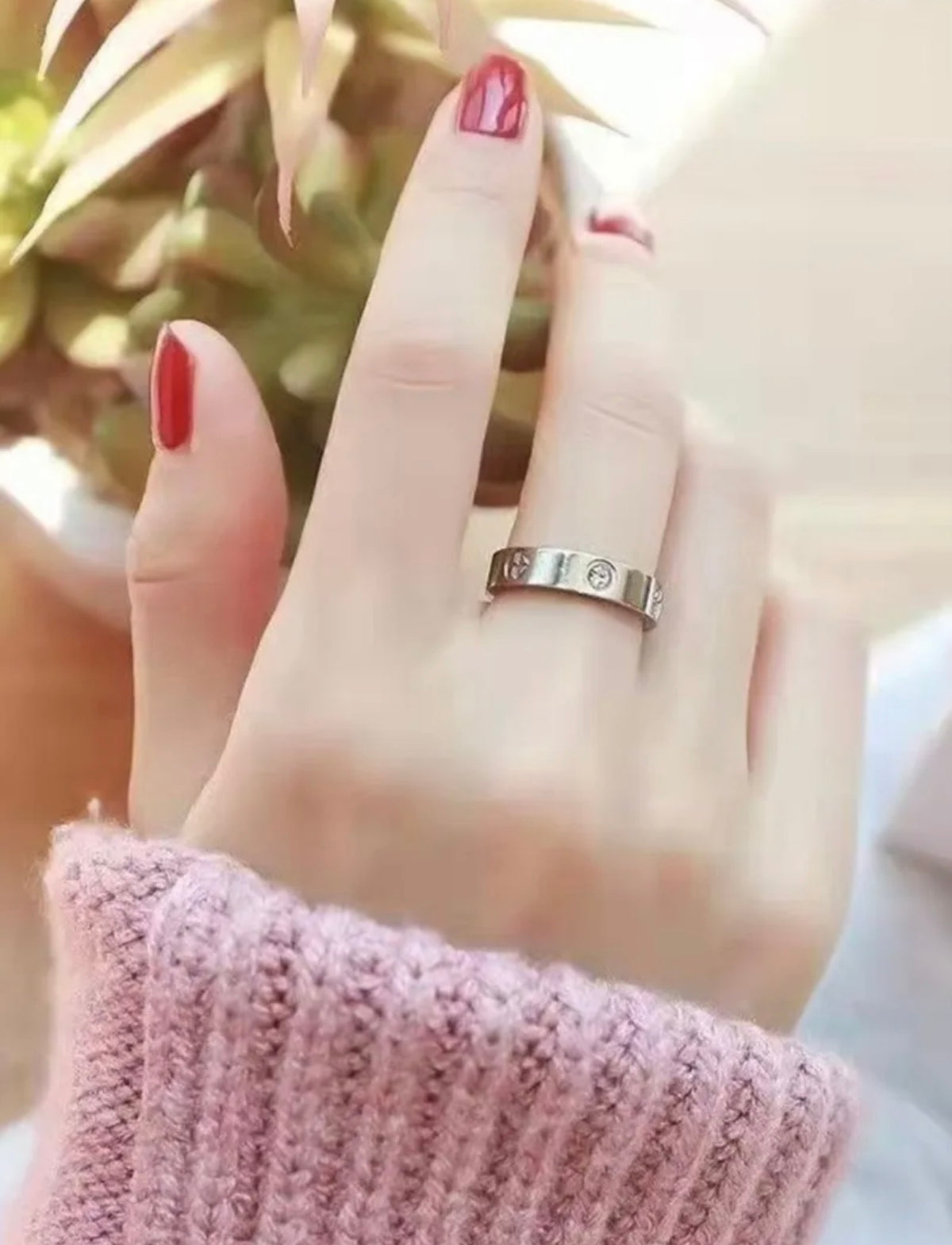 rose gold brass rose Ring for women - alternate angle view 7