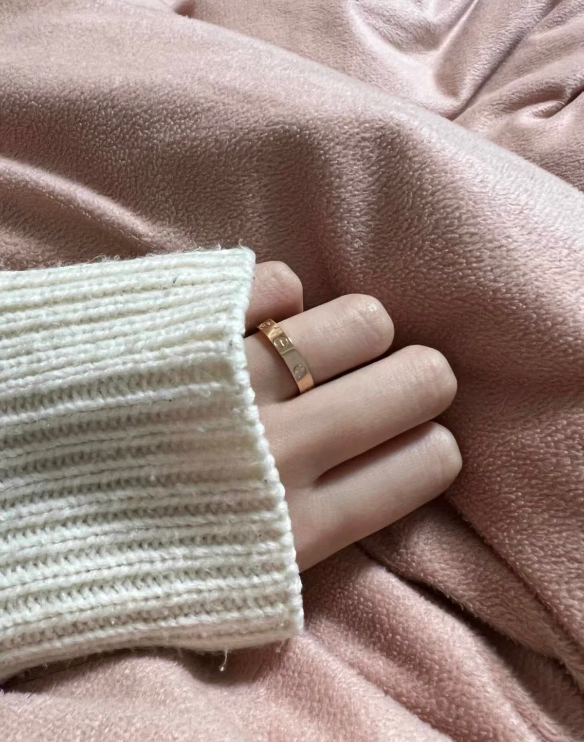 rose gold brass rose Ring for women - alternate angle view 6