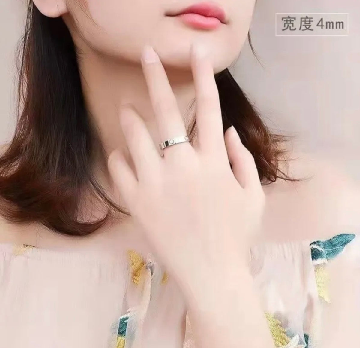 rose gold brass rose Ring for women - alternate angle view 3
