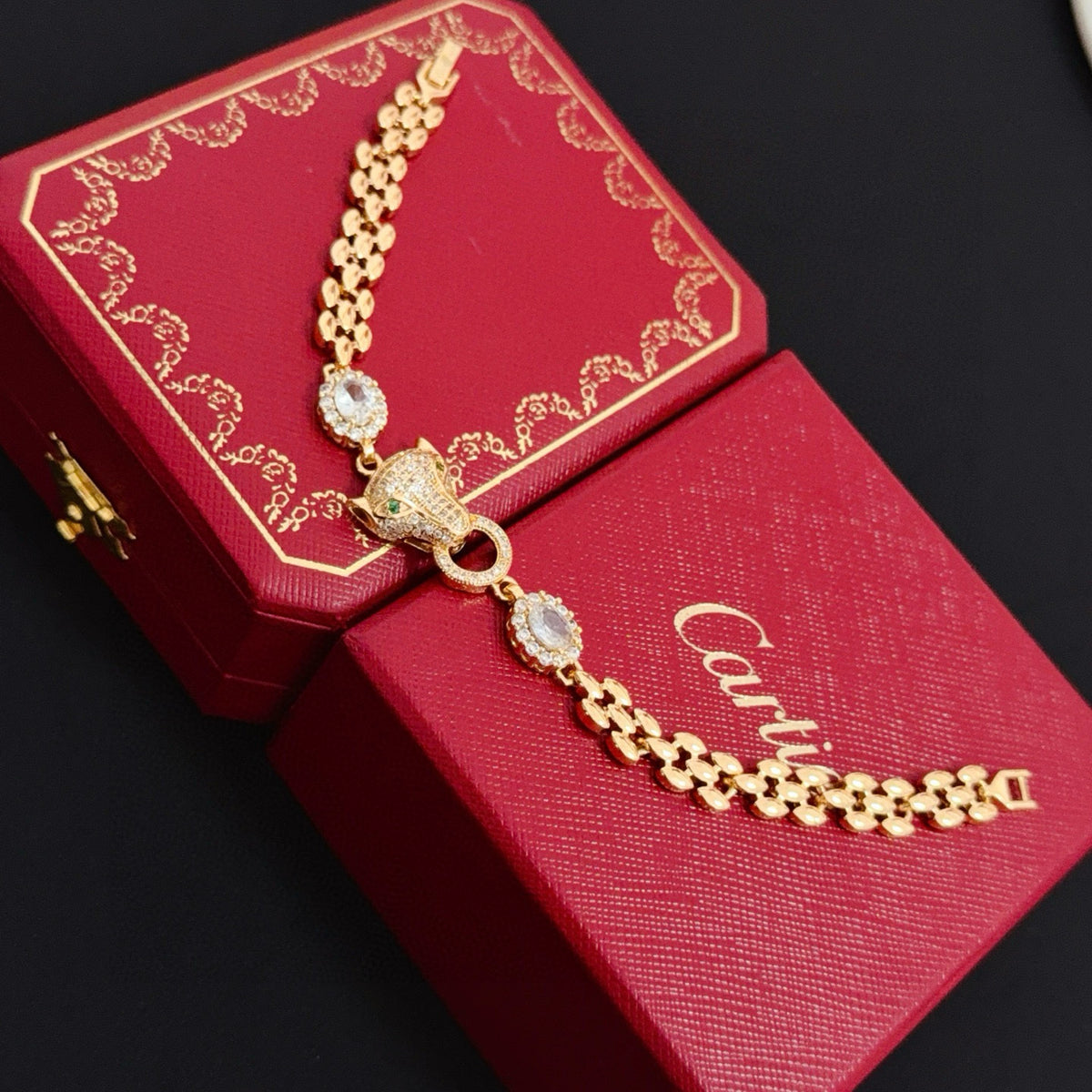 gold crystal floral Bangle for men - alternate angle view 8