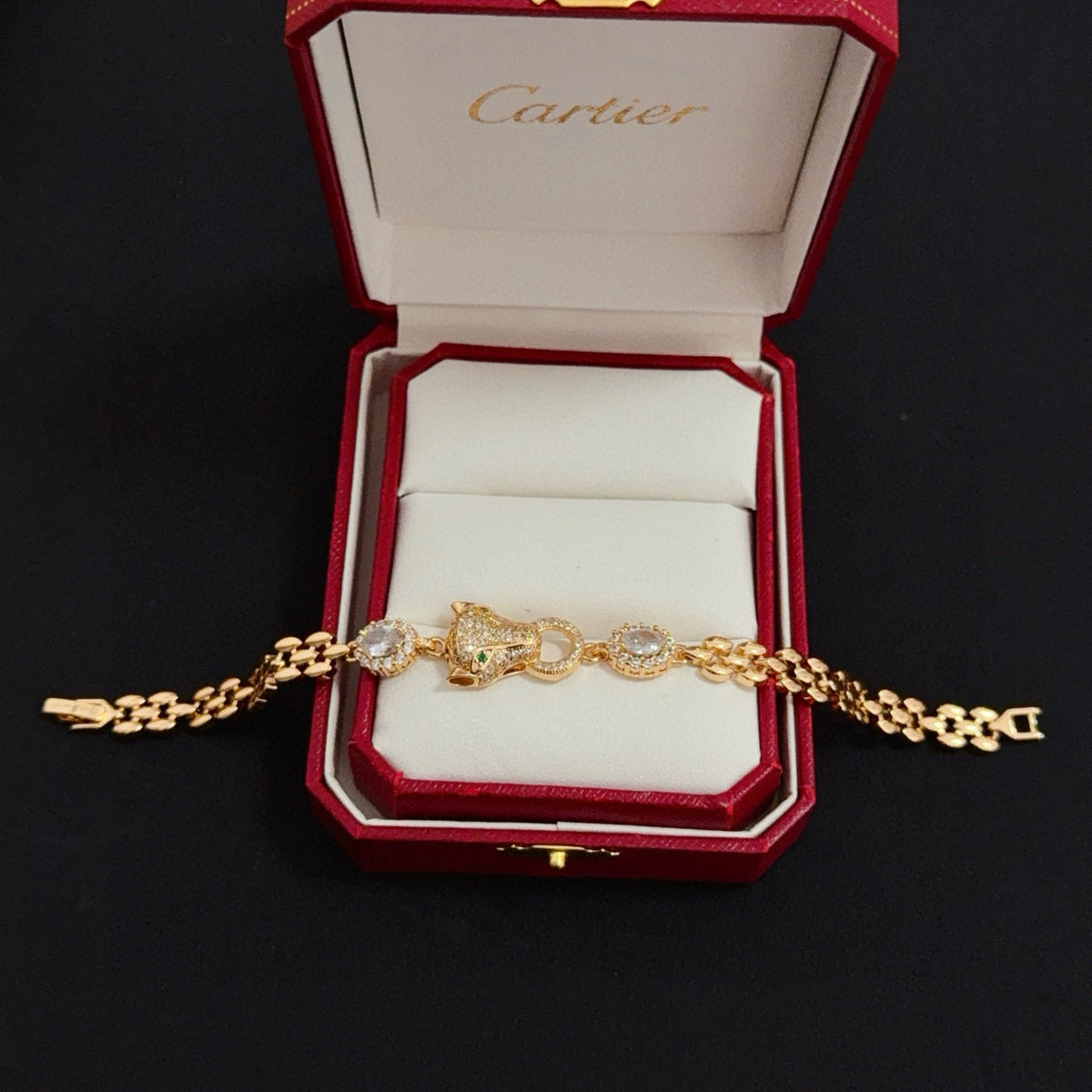 gold crystal floral Bangle for men - alternate angle view 9