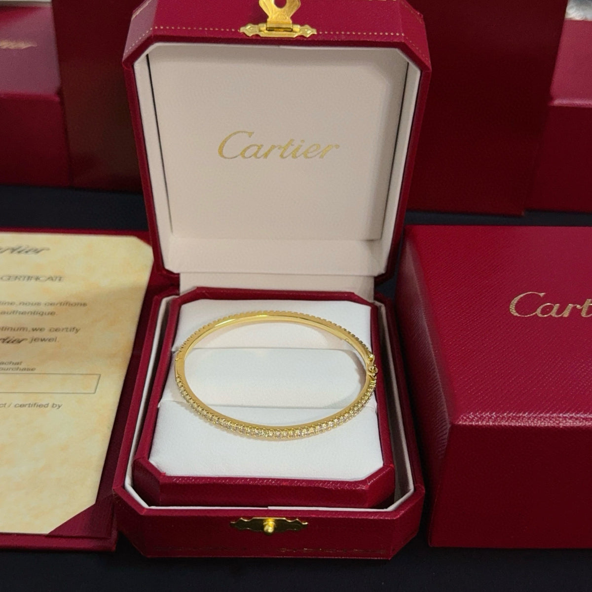 gold crystal floral Bangle for men - product detail view